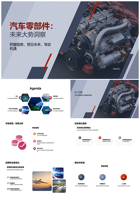 汽车零配件市场趋势预测竞聘述职报告PPT模板