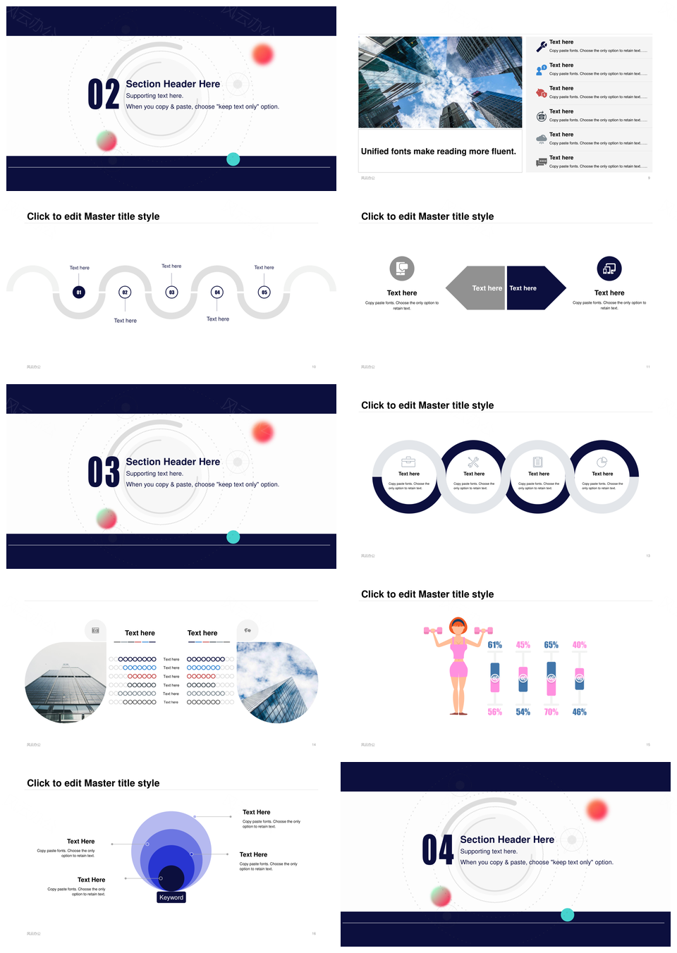 月球未来蓝渐变几何星球商务汇报PPT模板