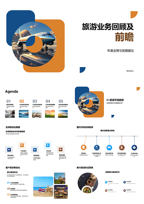 2025公司旅游业务全球业绩回顾展望PPT模板