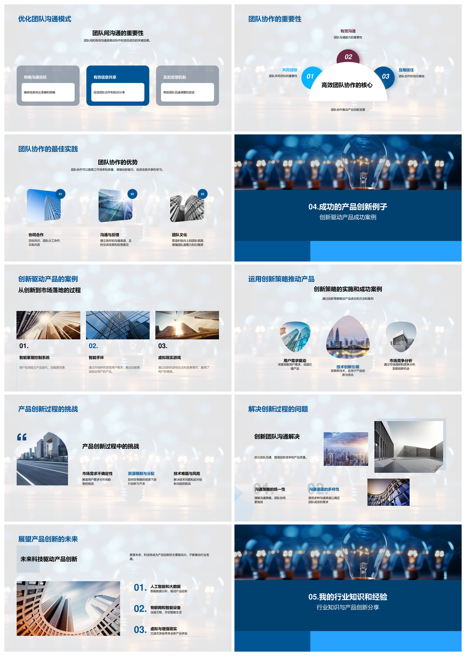 产品创新实战团队协作研究反馈策略PPT模板