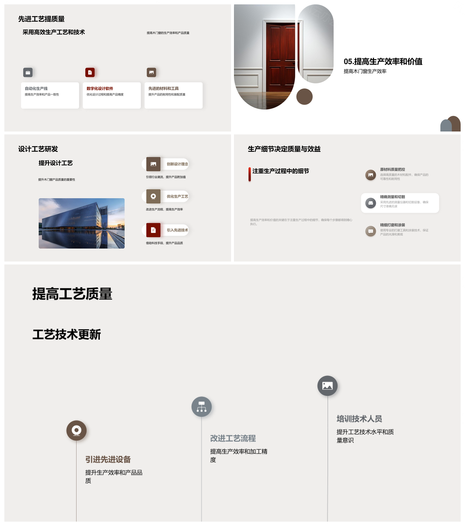 木门窗设计工艺优化提升家居品质PPT模板