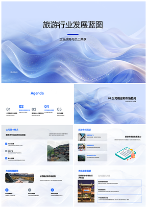 旅游行业战略共享趋势前景核心价值特色发展PPT模板