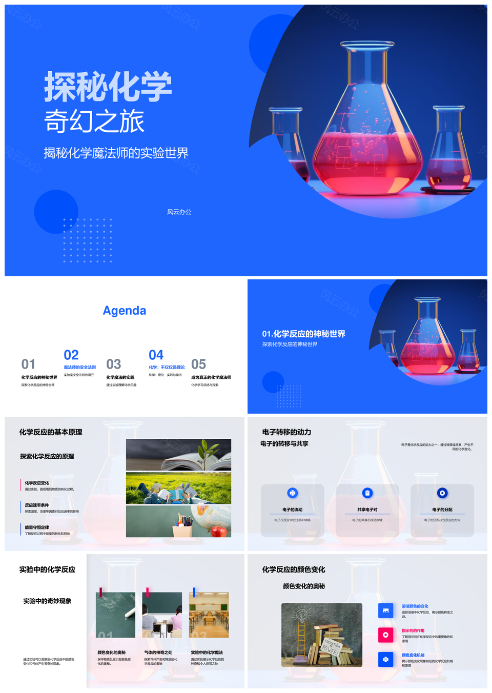 化学魔法师安全实验探电子转移反应现象PPT模板