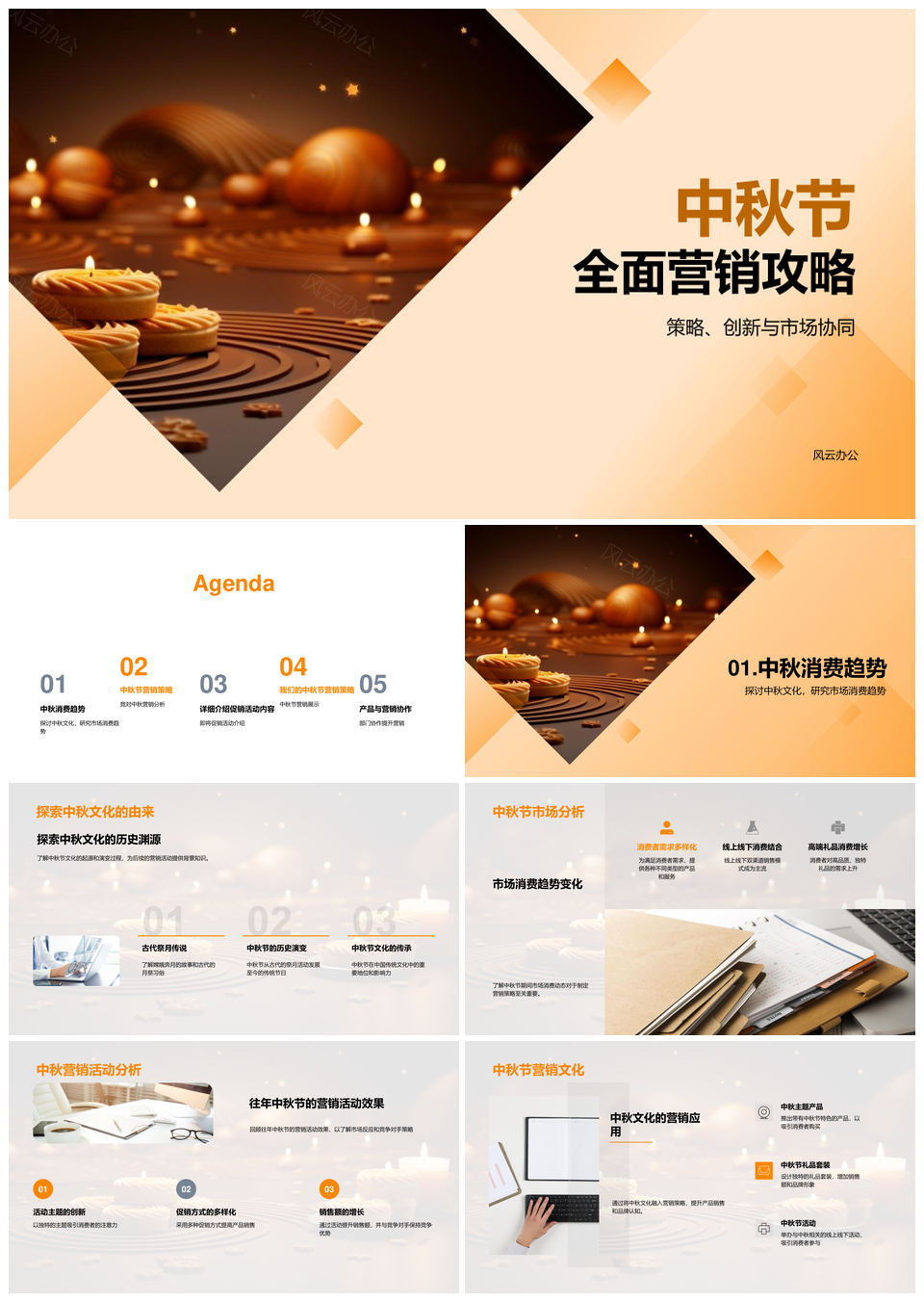 中秋策略创新协同文化消费趋势促销月饼优惠全面攻略PPT模板