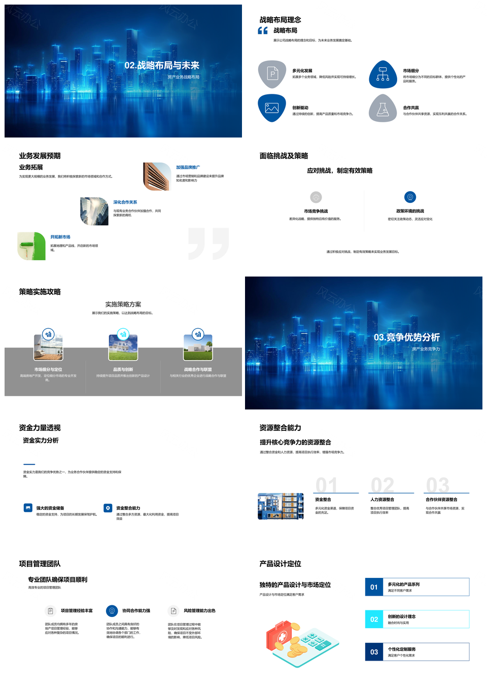 房产业务半年战略合作成绩满意度布局优势PPT模板