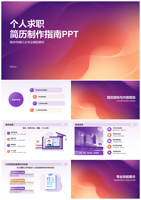 求职简历专业技能经验成就竞争优势理想工作机会PPT模板