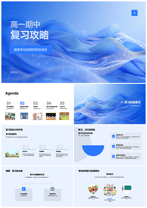 高一期中复习方法时间管理考试技巧攻略PPT模板