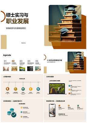 硕士实习挑战应对与XX技术公司职业发展PPT模板