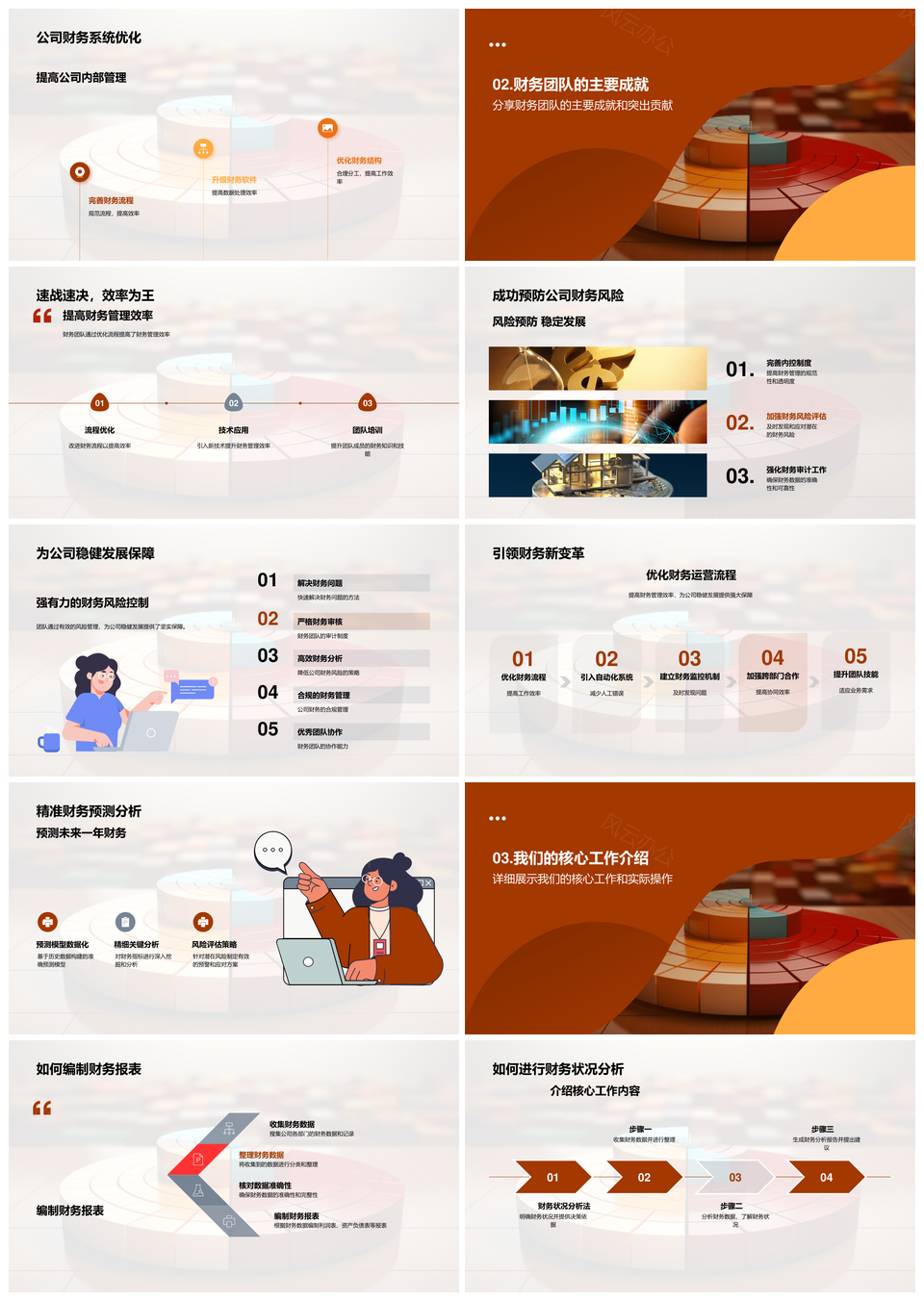 财务之光团队高效编报报表饼图PPT模板