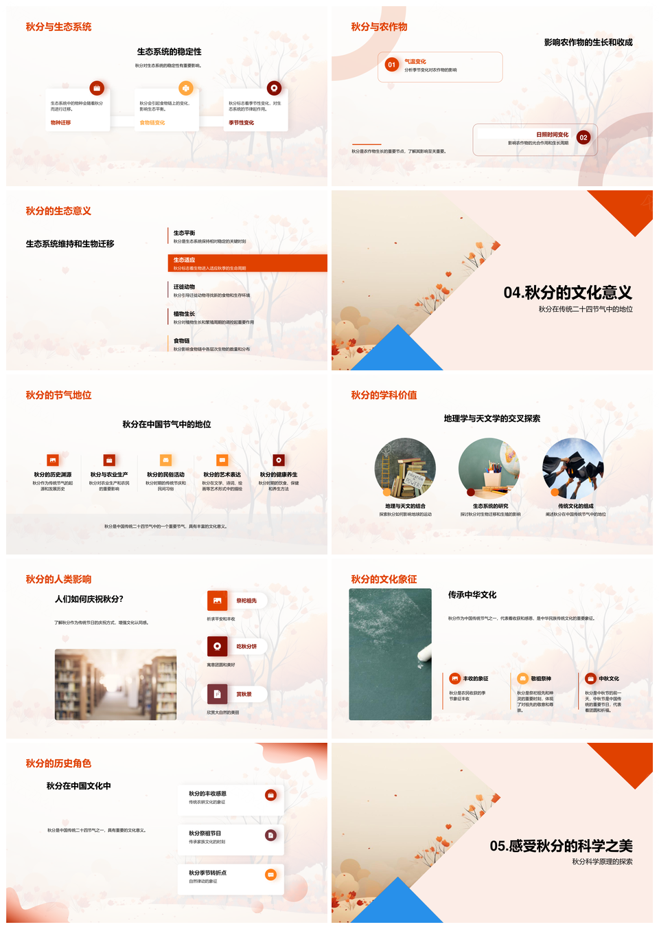 秋分地球公转自转天文生物文化之谜PPT模板