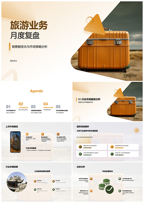 旅游业务旅行箱销售趋势月度策略优化分析PPT模板