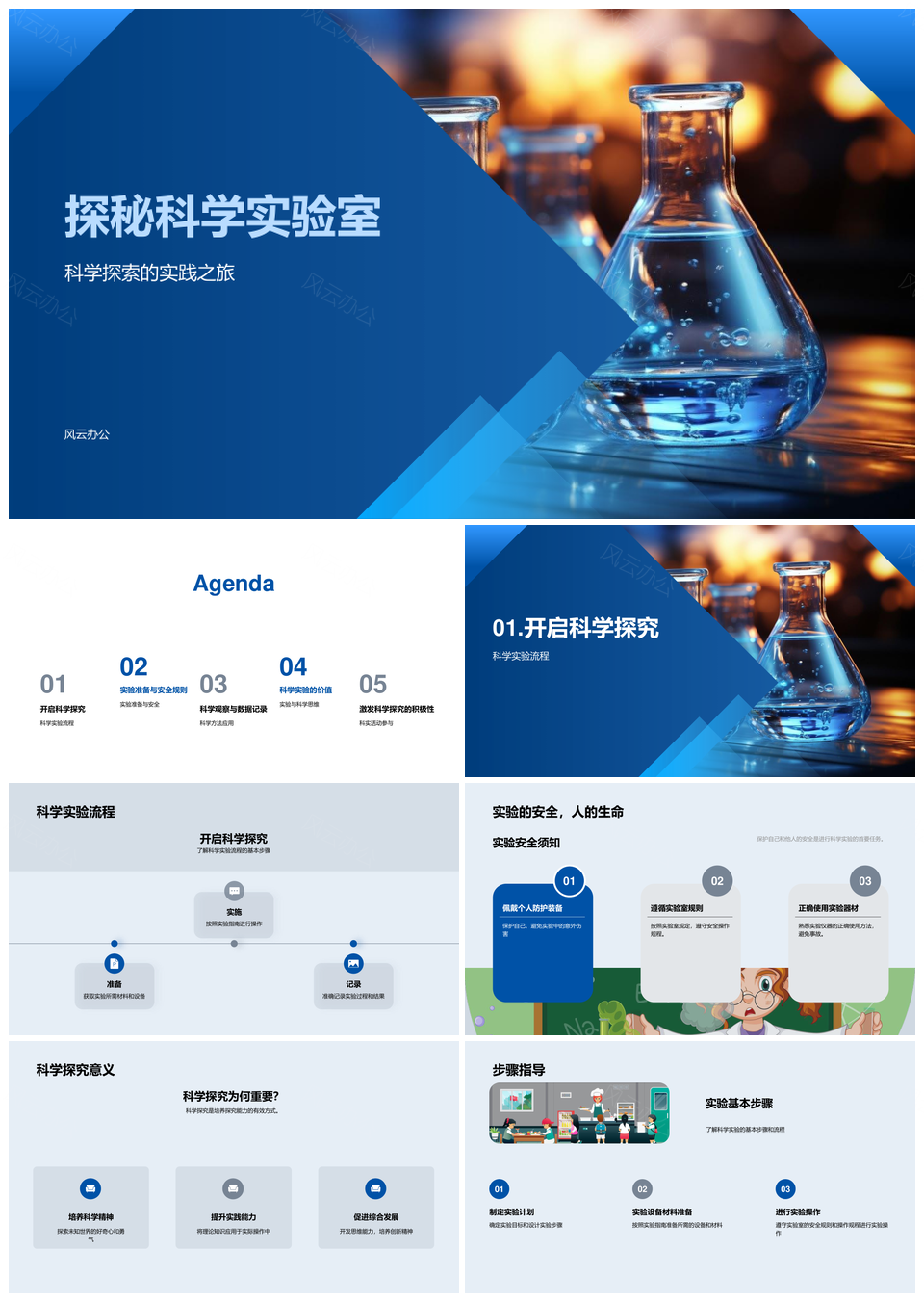 科学实验安全流程显微观察分析思维培养PPT模板