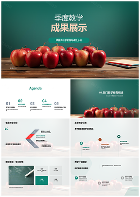 季度项目式教学理实结合成果成效分析PPT模板
