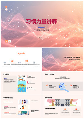 习惯行为塑造未来成就教育心理学解析PPT模板
