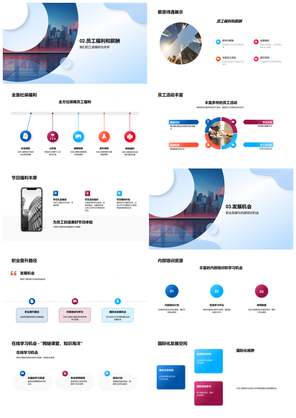 卓越未来职场高峰优厚福利全球发展PPT模板