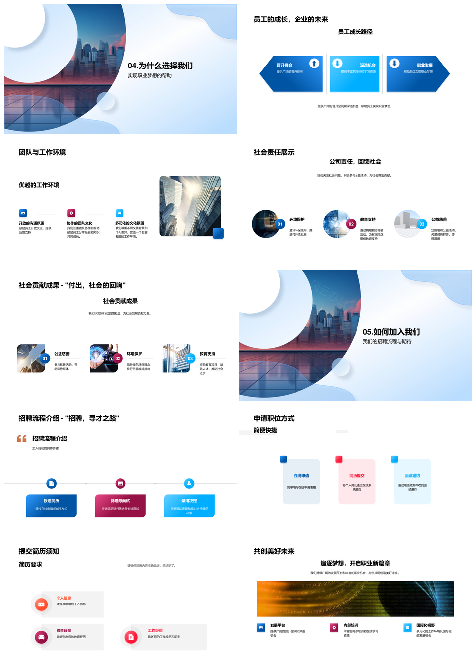 卓越未来职场高峰优厚福利全球发展PPT模板