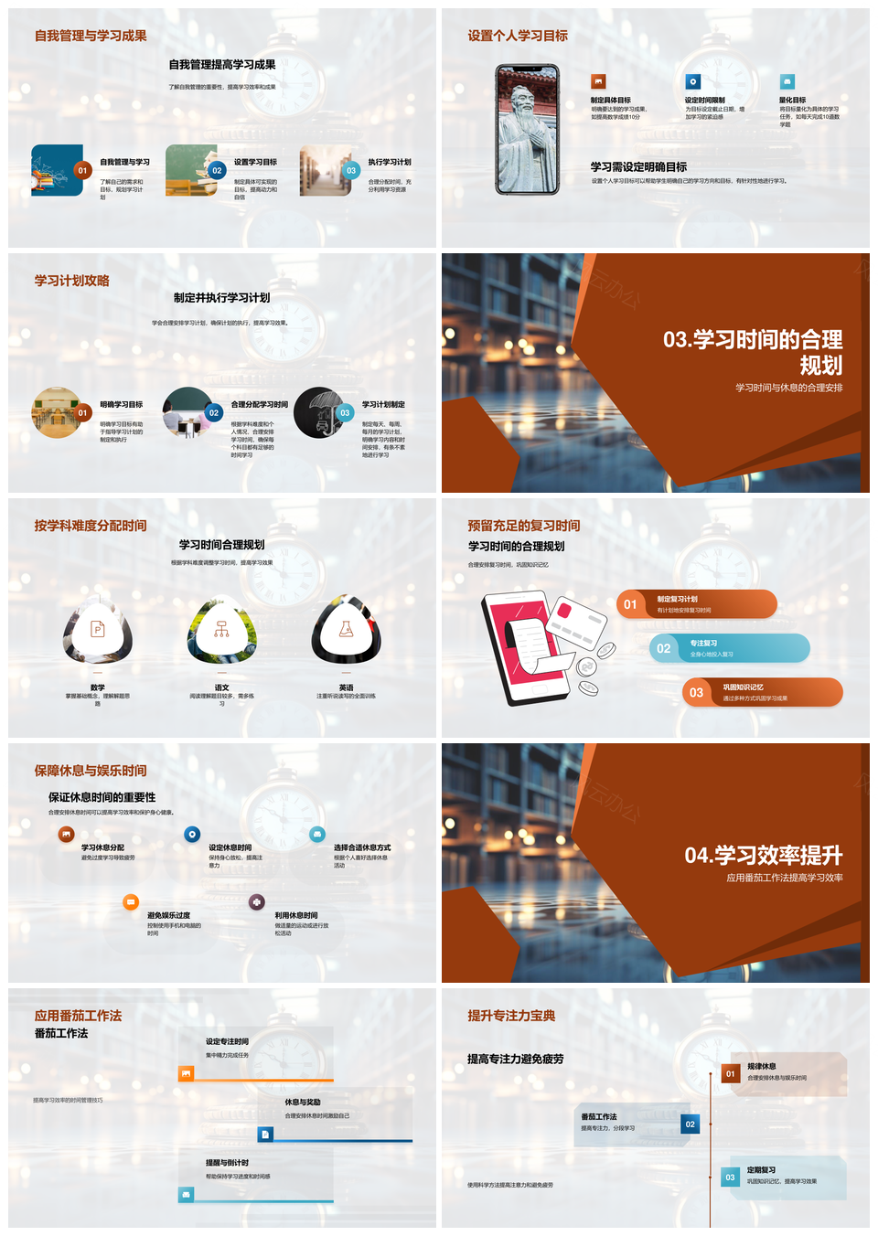 初一学生自我管理高效学习策略PPT模板