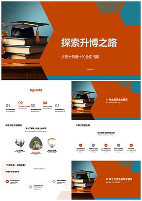 硕士升博学术研究生活管理职业规划能力PPT模板