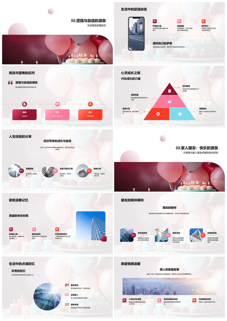 生活之歌快乐成长坚韧前行生日宴PPT模板