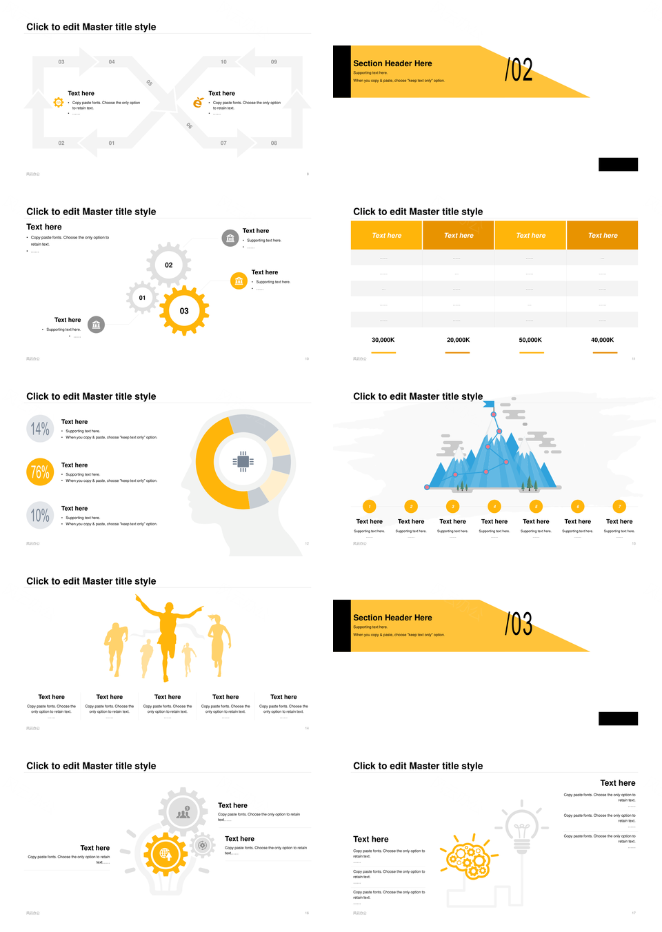 黄色商务办公年终总结汇报PPT模板