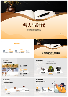 历史名人价值观与魅力辉映时代PPT模板