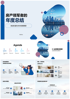 房产领军者年度总结挑战机遇未来展望PPT模板