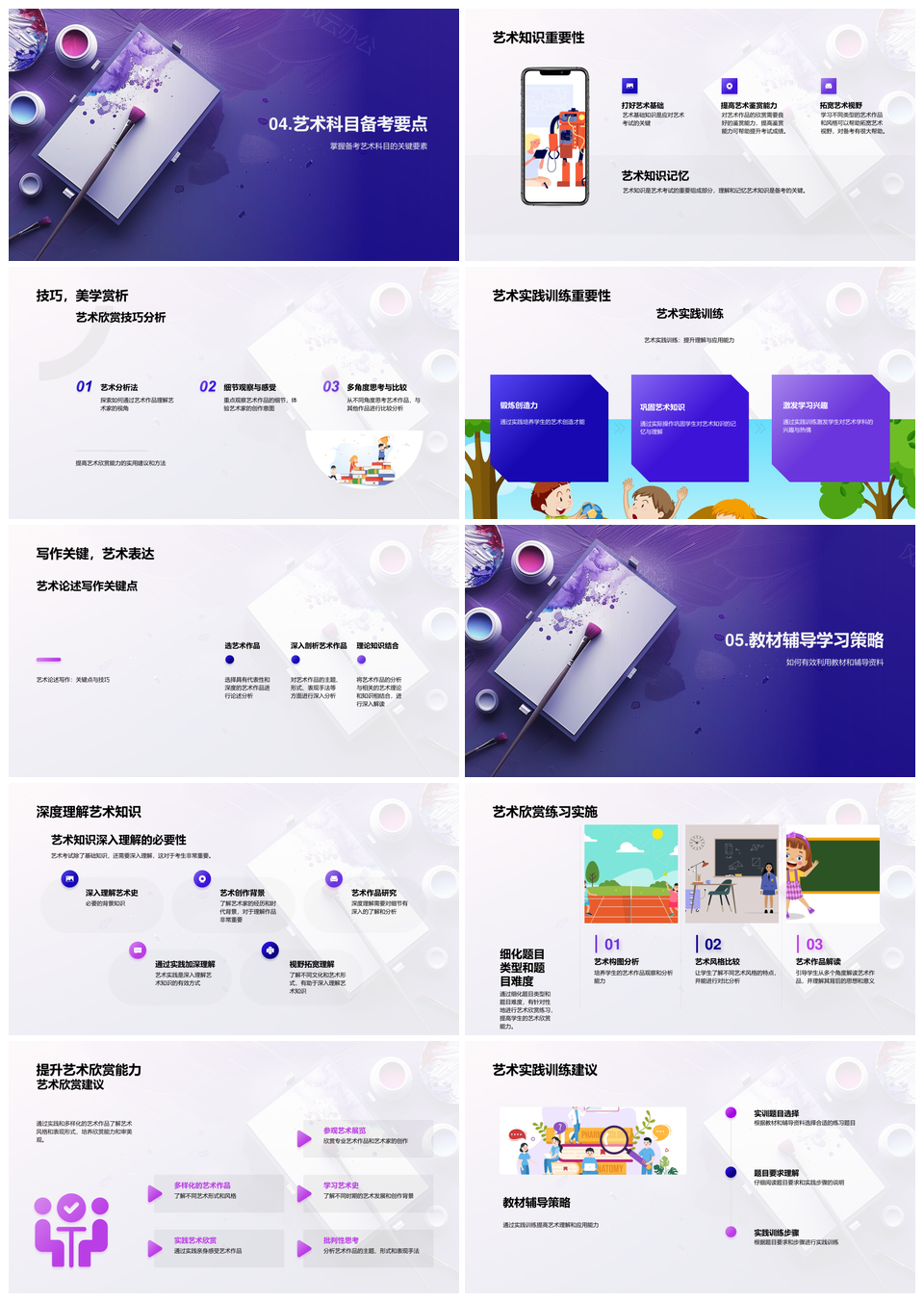 艺术考试各题型考点解析记忆方法PPT模板