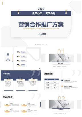 2025企业营销渠道合作方案策划设计模板展示PPT模板