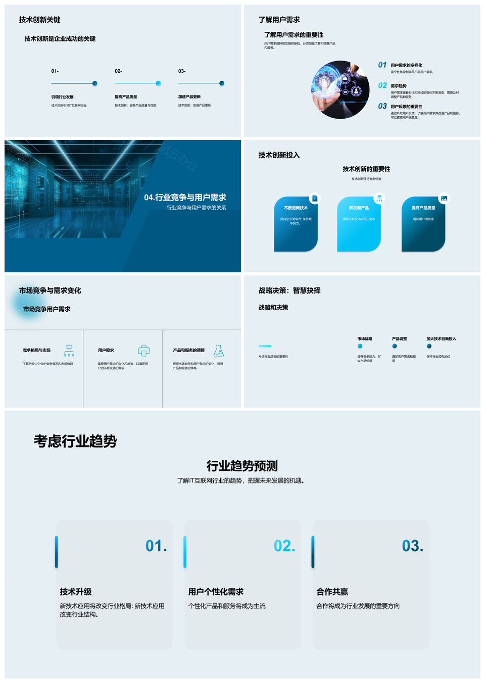 IT互联网人工智能大数据技术创新发展趋势分析PPT模板
