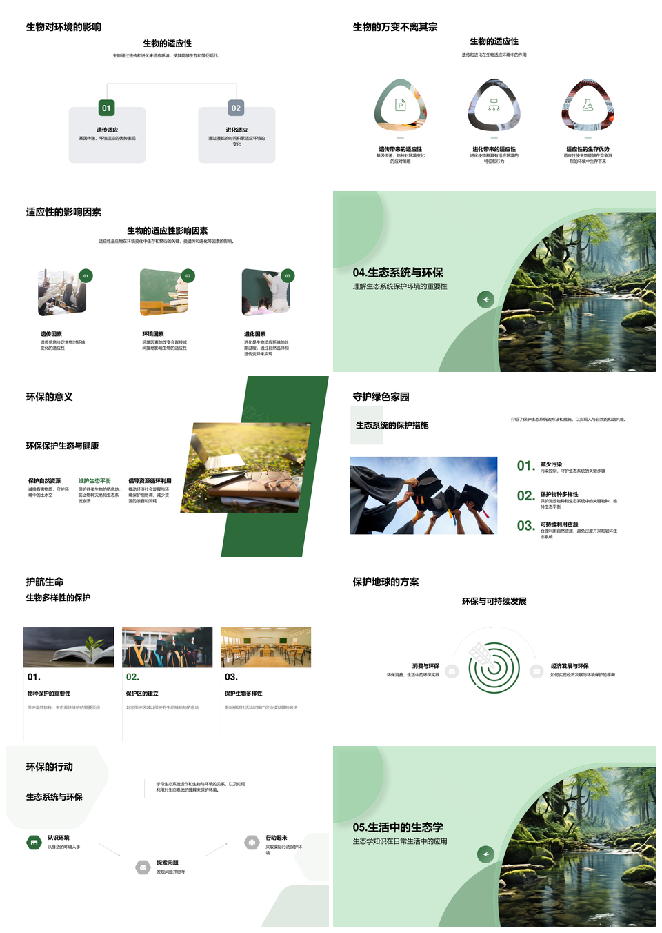 生态圈能量流物质循环与森林适应PPT模板