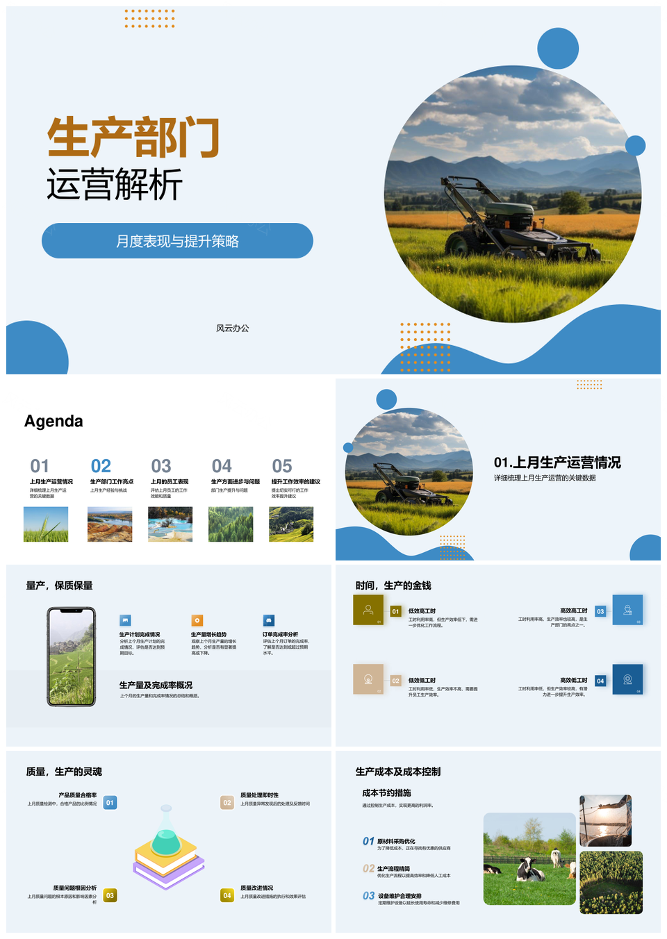 农业工具生产部门量率工时质控流程优化PPT模板