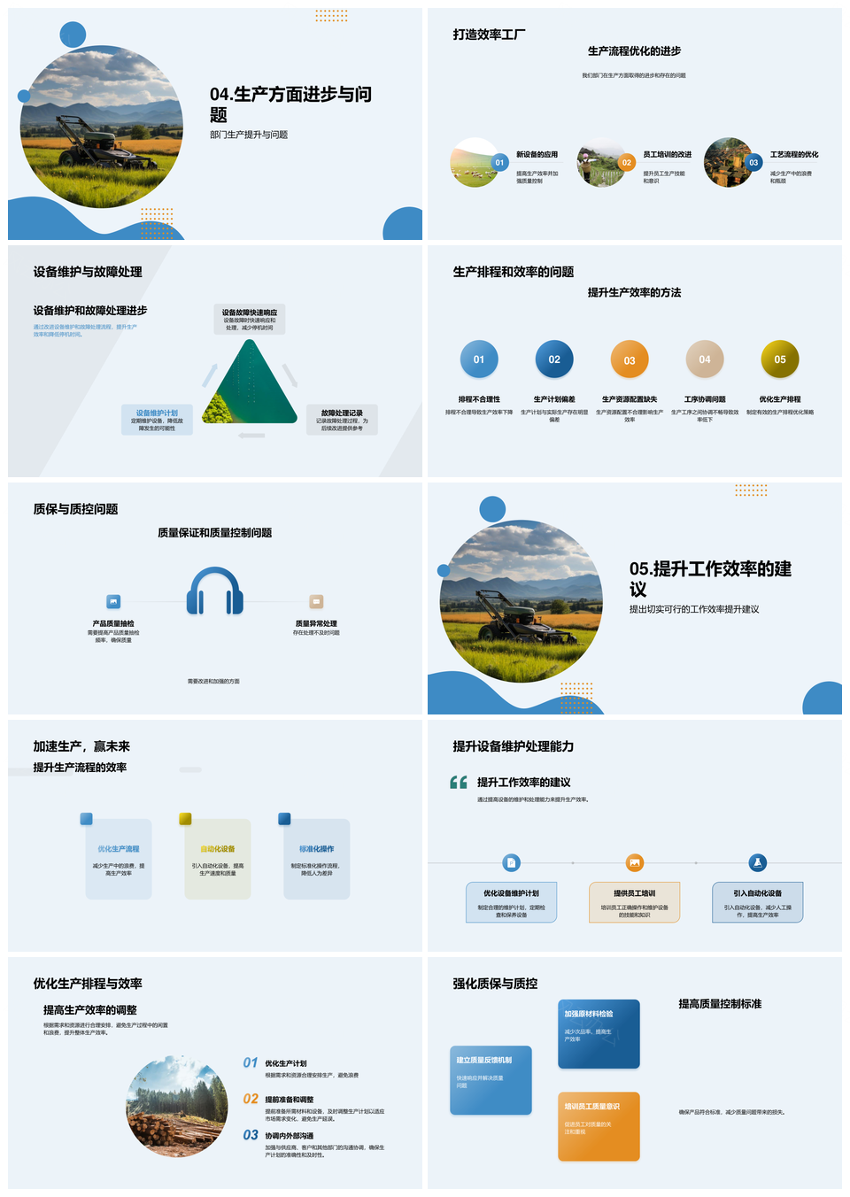 农业工具生产部门量率工时质控流程优化PPT模板