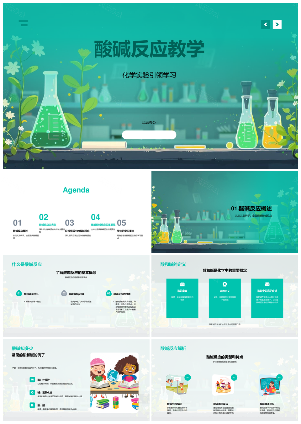 2025初中化学酸碱反应实验滴定缓冲教学PPT模板