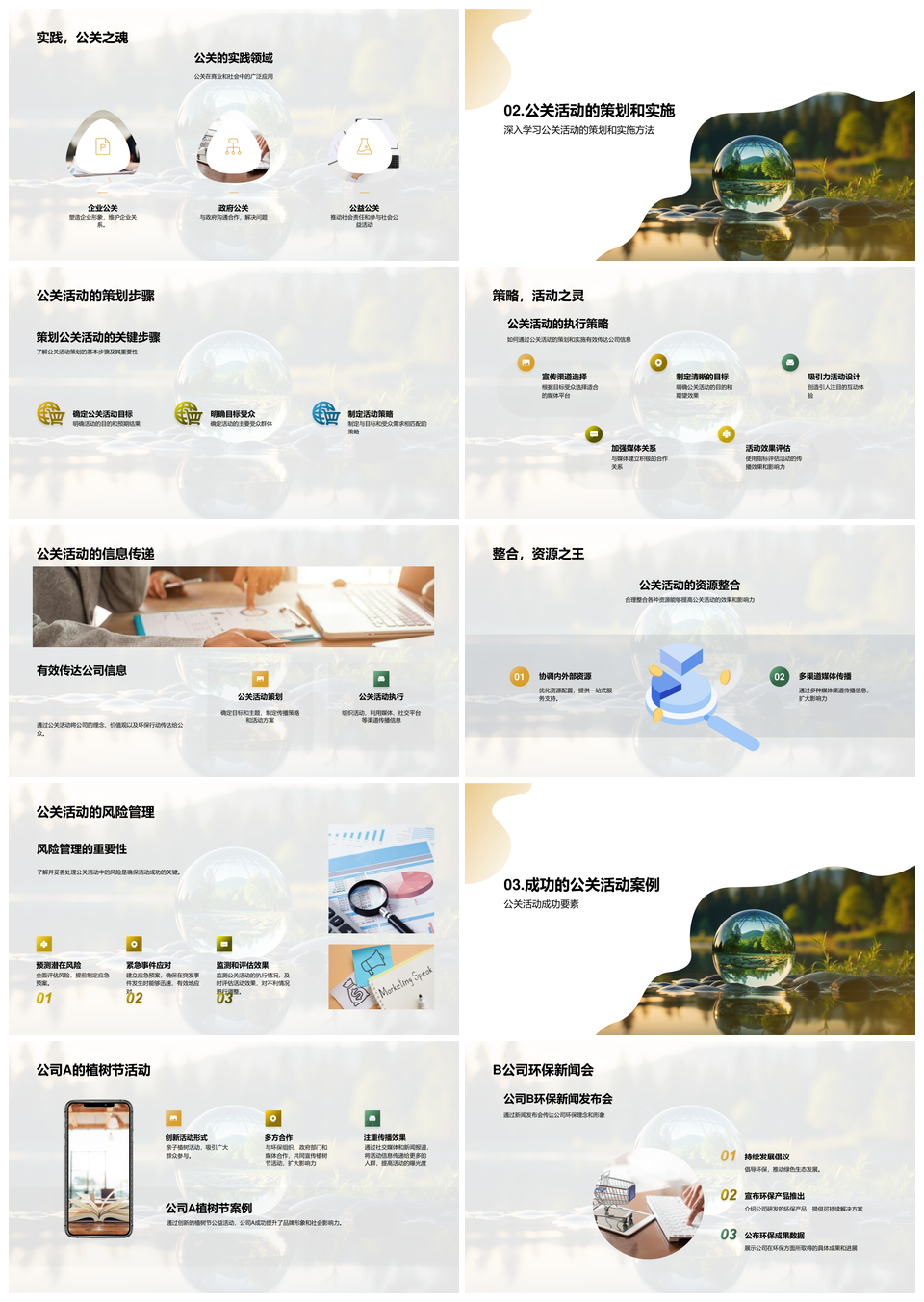 环保公关植树节活动提升公司社会影响力PPT模板