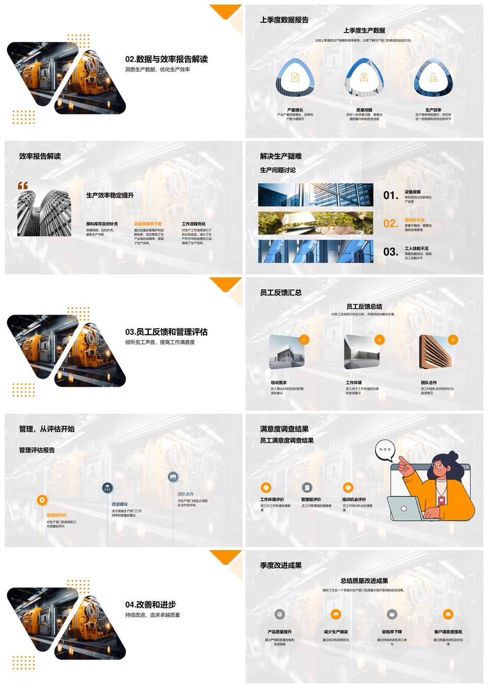 生产部门季度效率数据洞察与问题分析PPT模板