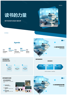 图书馆数字资源自主选书悦读多样体验PPT模板