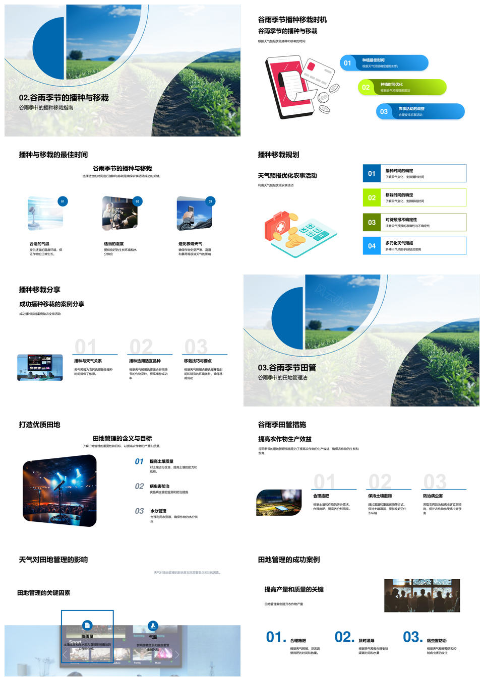 谷雨农事播种移栽与农田天气管理PPT模板