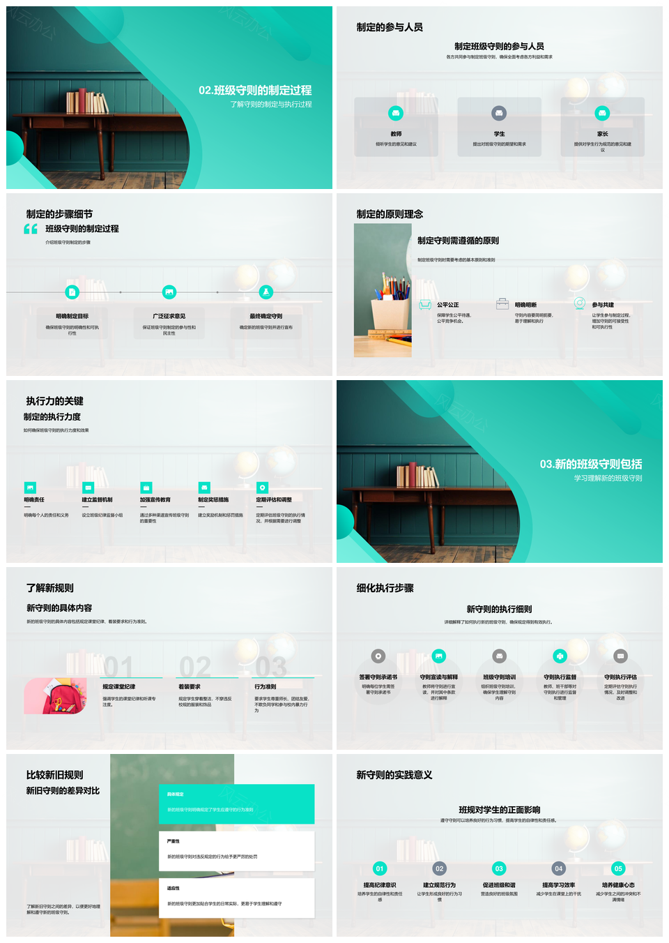2025新班级守则教室黑板解析与重要性PPT模板