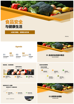 食品安全教育守护健康饮食生活PPT模板