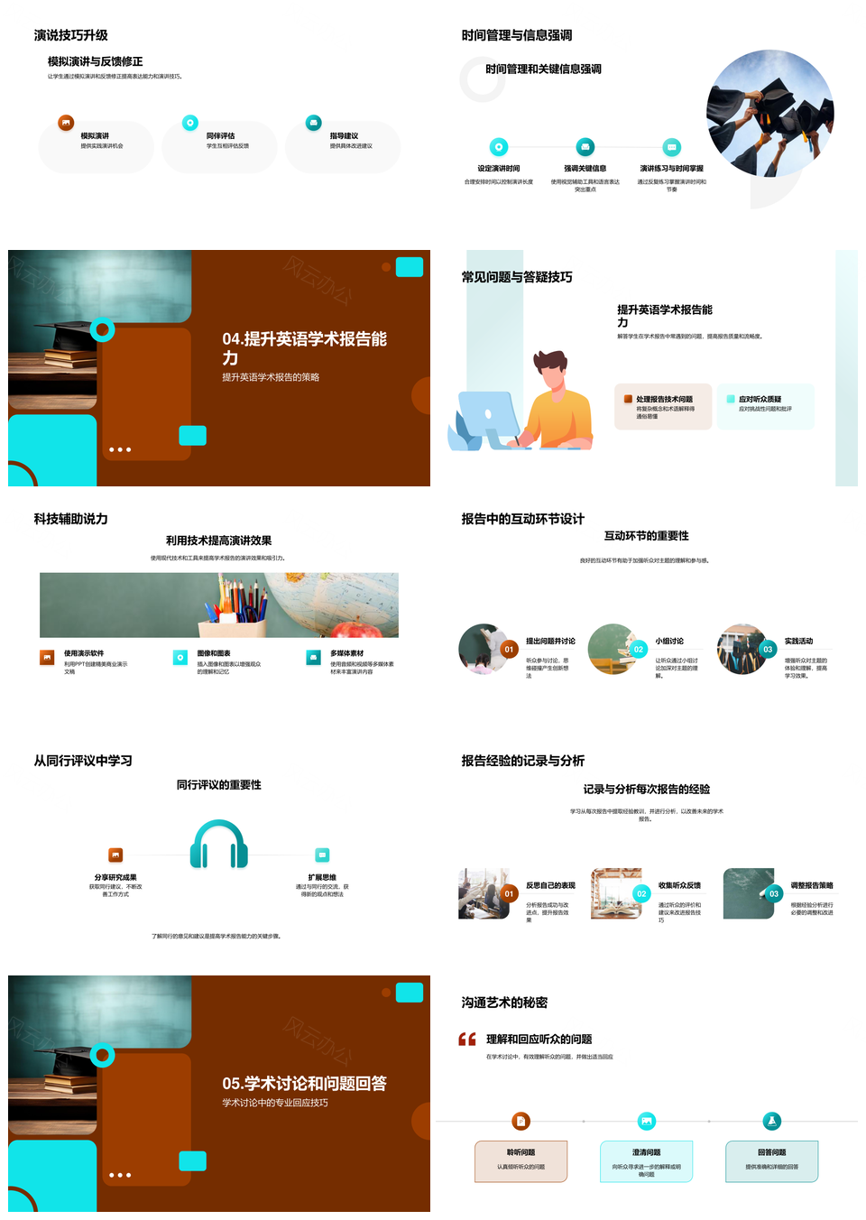 硕士英语学术报告成果与职业视觉攻略PPT模板