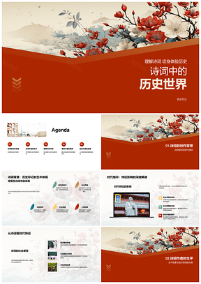 诗词历史背景与诗人创作探析PPT模板