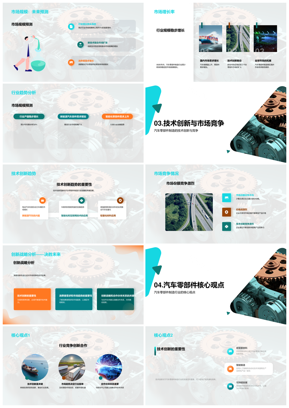 汽车零部件未来趋势与技术创新发展PPT模板