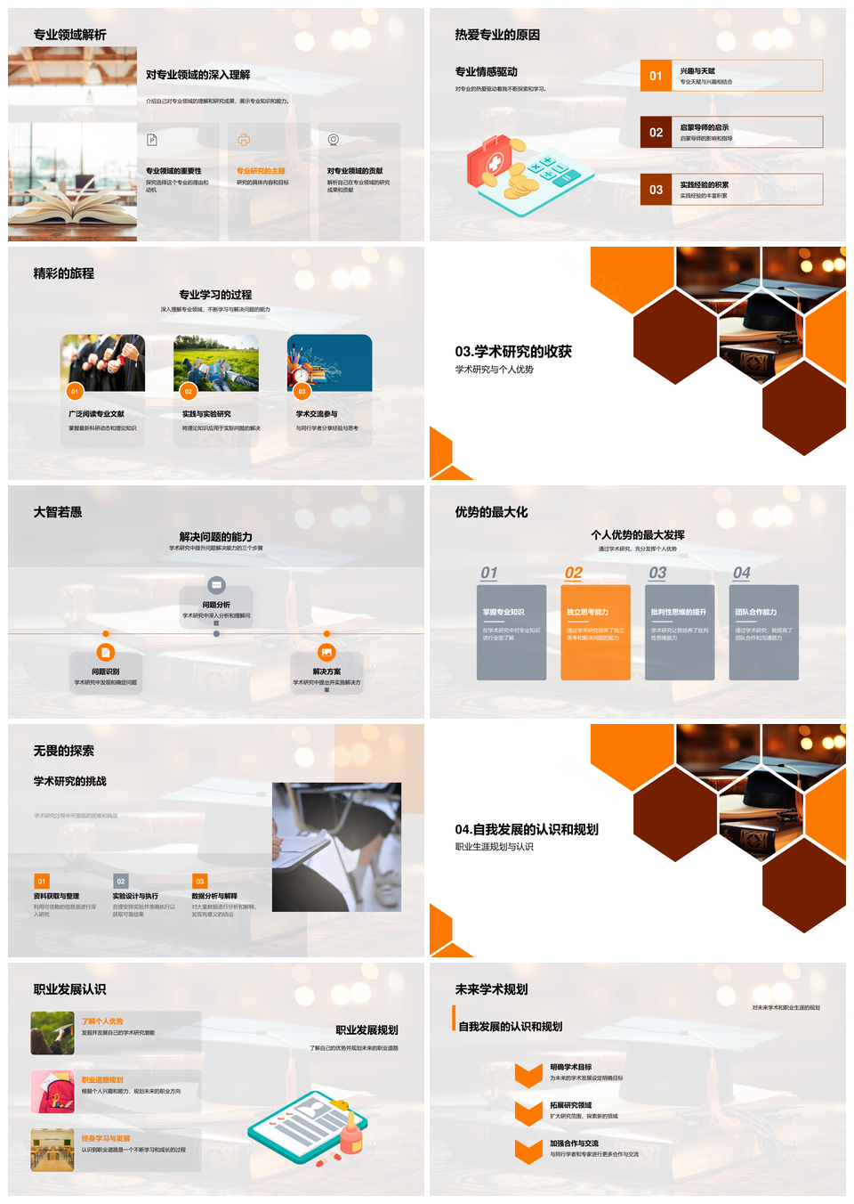理想现实交织学术优势启航职业规划PPT模板
