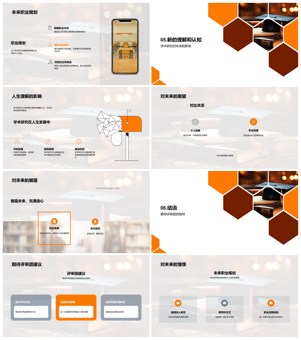 理想现实交织学术优势启航职业规划PPT模板