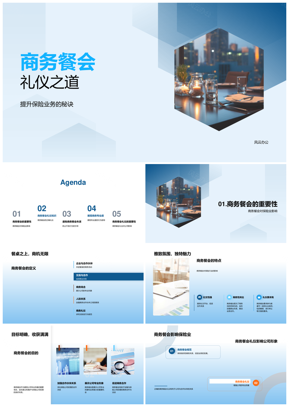 保险商务餐会礼仪培训PPT模板