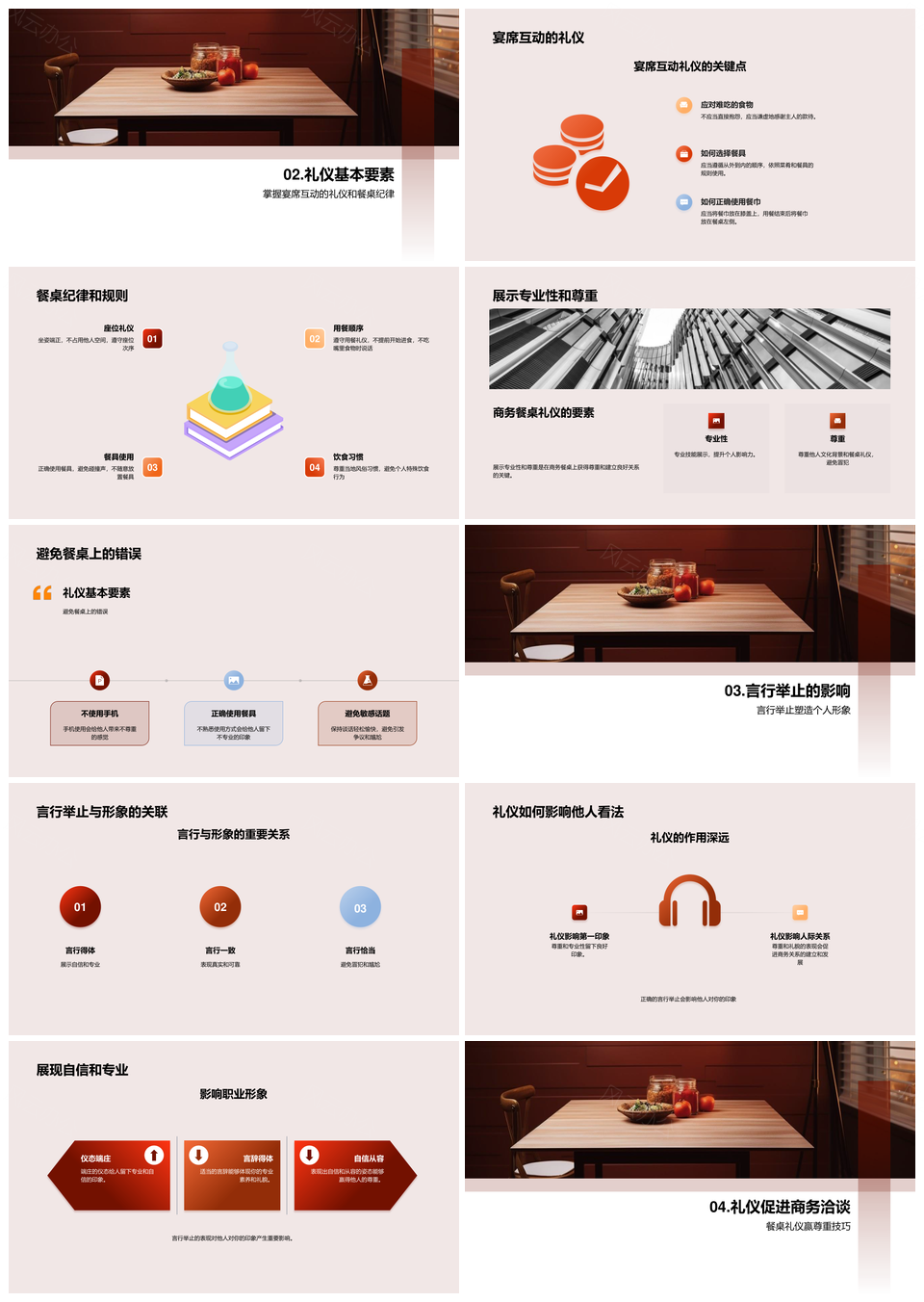 商务宴请礼仪洽谈核心互动纪律PPT模板