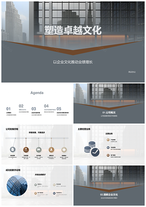 卓越文化执行驱动业绩增长与投资者共赢PPT模板