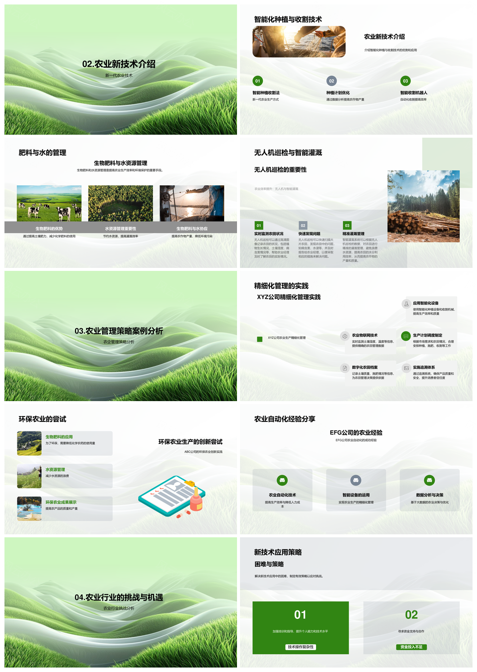 农业技术智能环保自动化种植增效PPT模板