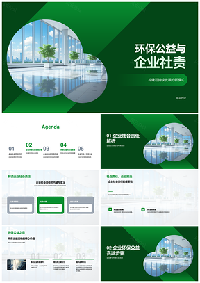 企业环保公益社责活动聚力可持续发展PPT模板