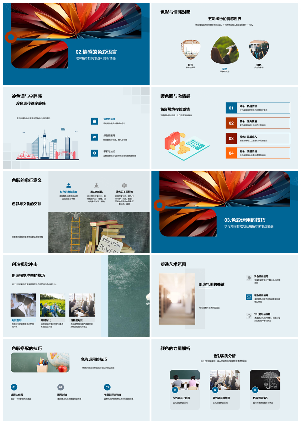 色彩艺术心理学情绪创作色轮象征理论PPT模板